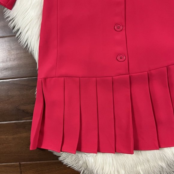 Amanda Uprichard Women's Size Small Red Raspberry Anaheim Drop Waist Dress - Picture 4 of 10